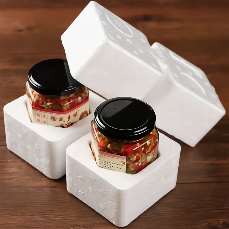 Hexagonal glass jars, 1-pound honey jars, chili sauce jars, foam box packaging with lids, airtight containers, wholesale.