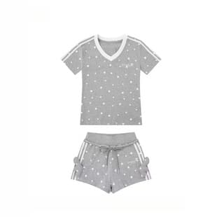 Zhai Meng Style Star Print Casual Shorts Set: 2026 New Sportswear for Female Students with Short Sleeve Youthful One-Piece