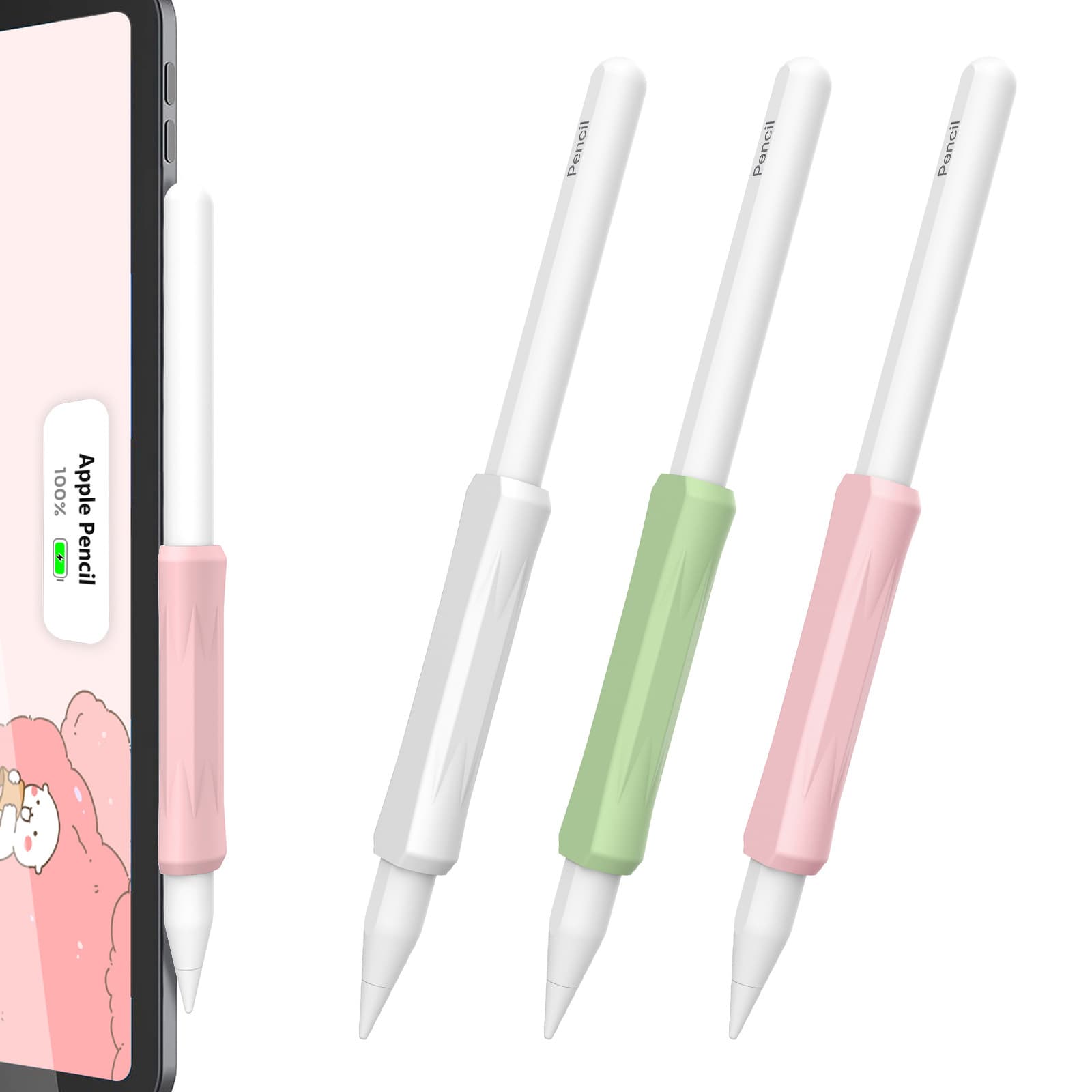 Silicone Pen Grip Sleeve Holder for Apple Pencil, Apple Pencil Pro & (USB-C) & 2 & 1