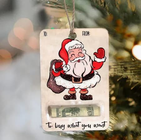 Christmas gift Santa Claus Christmas money clip wallet pendant Christmas tree decorations Amazon tag gift