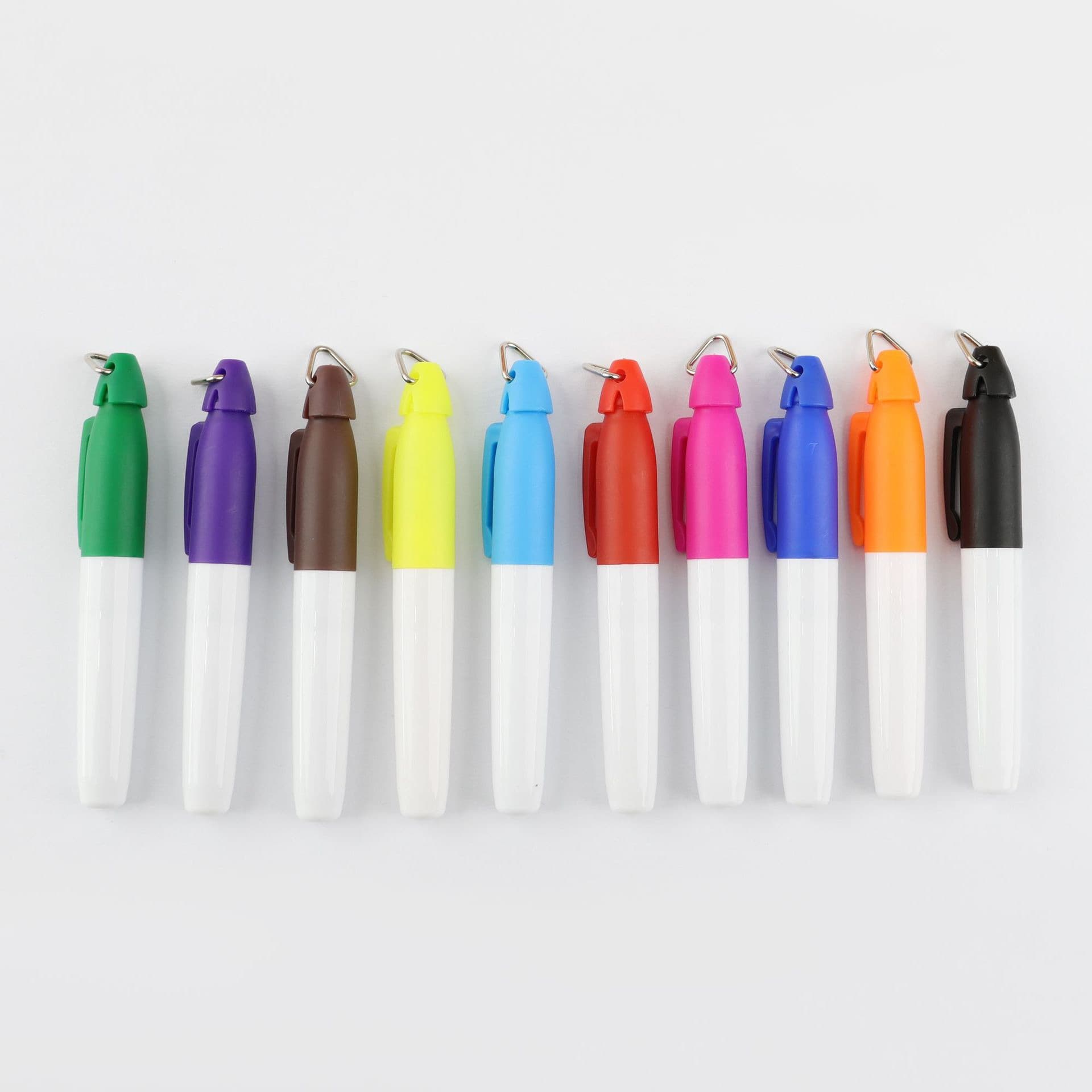 12-Color Hook Iron Hook Oil-Based Marker Pen for Ambulance Use, Medical Pen Holder, Golf Ball Marking Pen
