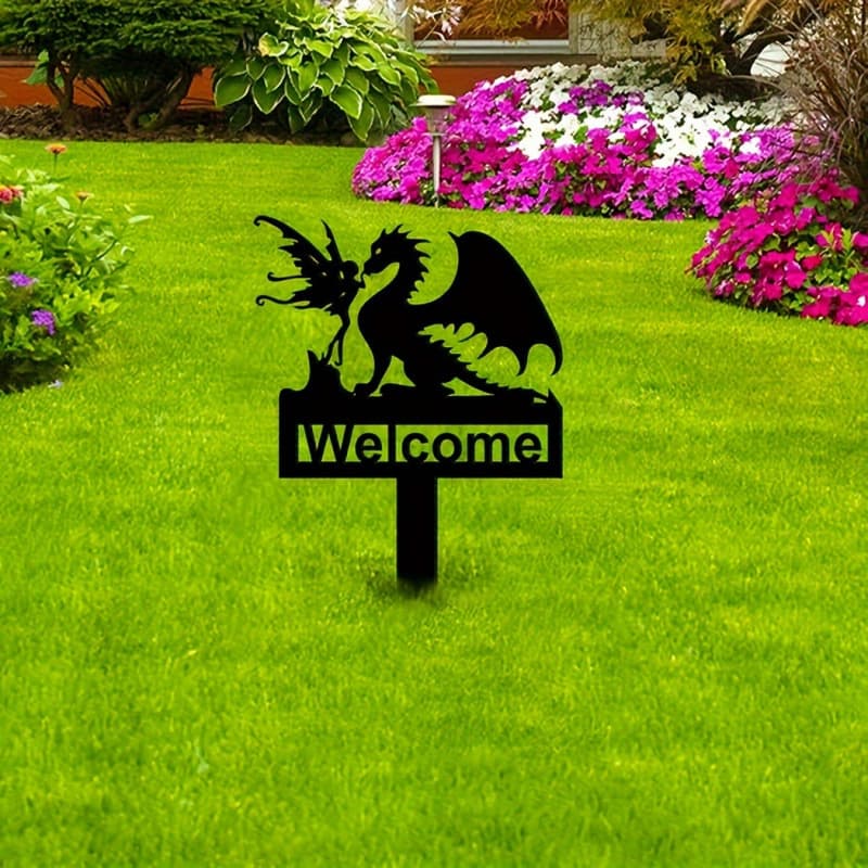 2026 New Cross-border Drop Shipping One Dragon and Fairy Tale Garden Address Garden Sign Outdoor