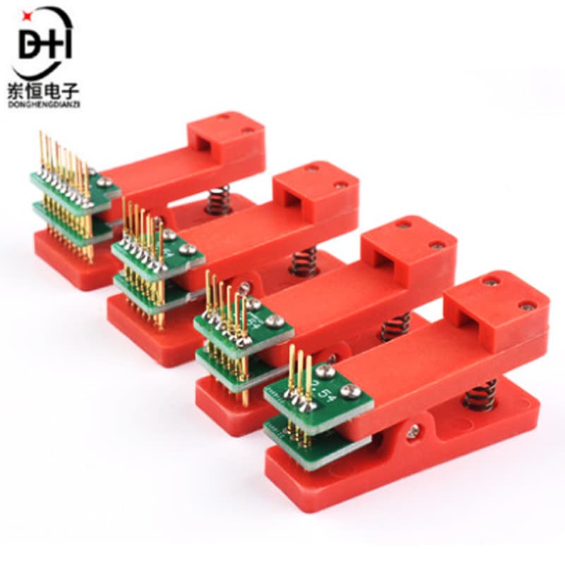 Test Fixture PCB Clips, Jig Fixture Probe Download Program Programming Burn-in Spring Pins 2.54 Pitch 3~10P