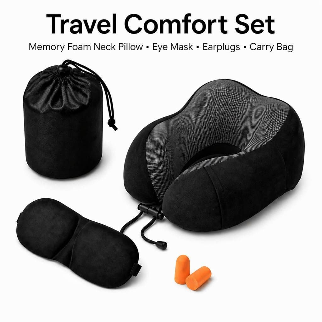 Cross-Border Popular Memory Foam U-Shaped Pillow, Portable and Foldable, Travel Neck Support Pillow, Office Nap U-Shaped Neck Pillow