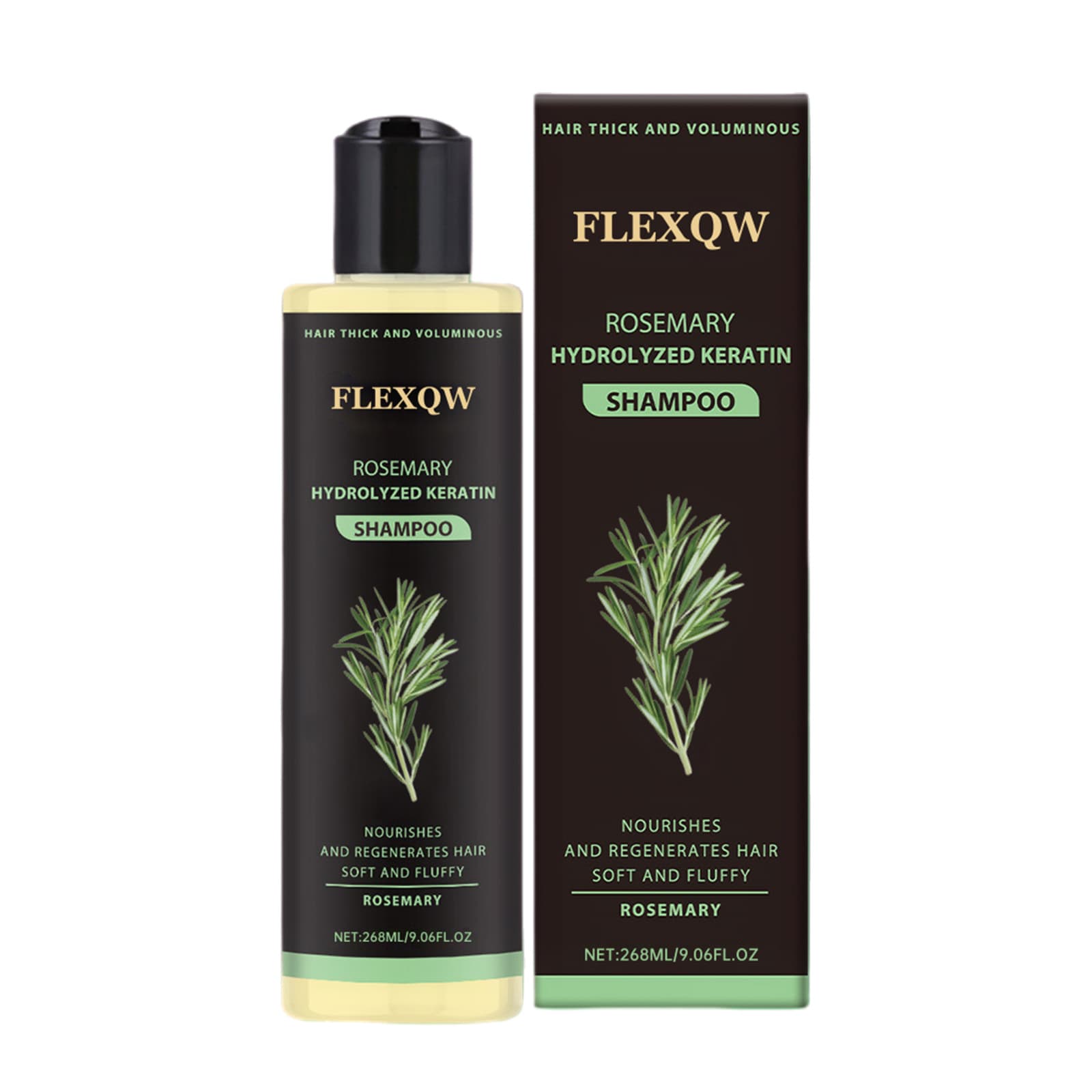 In Stock Cross-Border English Version Rosemary Herbal Extract Shampoo Nourishing Hair Care Volumizing Shampoo 268g