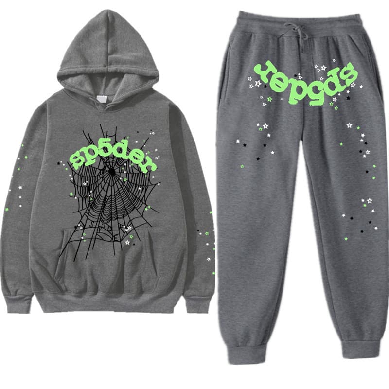 Cross-border European and American trendy hip-hop singer letter 555555 print couple hoodie men's and women's hooded sweatshirt sweatshirt suit