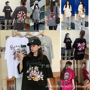 Factory Direct Pure Cotton Women's Plus Size Short Sleeve T-Shirt Street Stall Source Summer New Style Women's Top Stock Wholesale