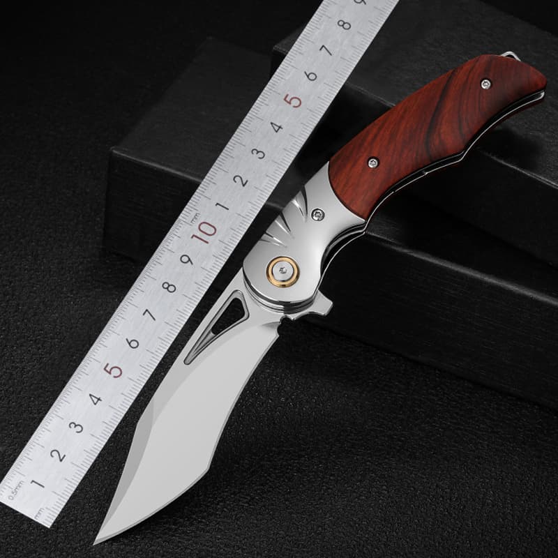 Cross-border Hot Selling Mirror Finish Folding Knife Outdoor Knife BBQ Fishing Knife Portable Camping Fruit Knife Exquisite Folding Knife