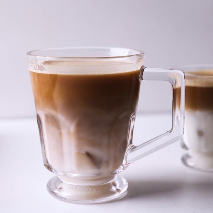 Classic American Layered Ice Coffee Glass Cup with Handle Afternoon Small Tea Cup Nordic Style Cold Brew Glassware