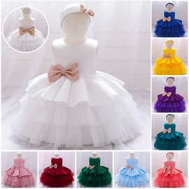 European and American Newborn Baby Dress Fluffy Mesh Cake Skirt Little Girl Catwalk Performance Clothes Kid Dresses