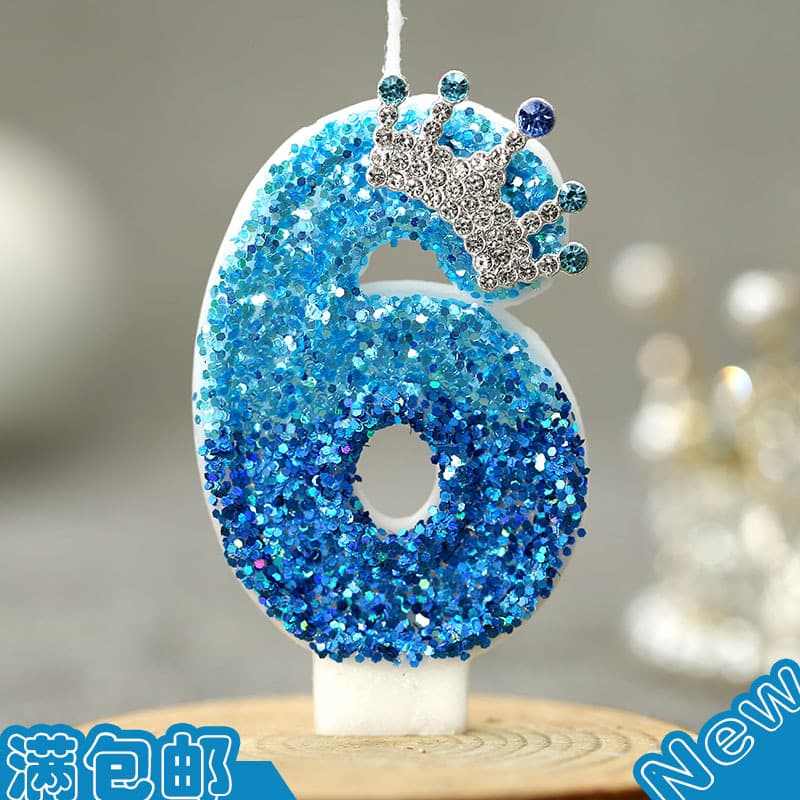 Crown Digital Candle Peacock Blue Creative Birthday Candle Cross-border E-commerce AliExpress Amazon Wholesale