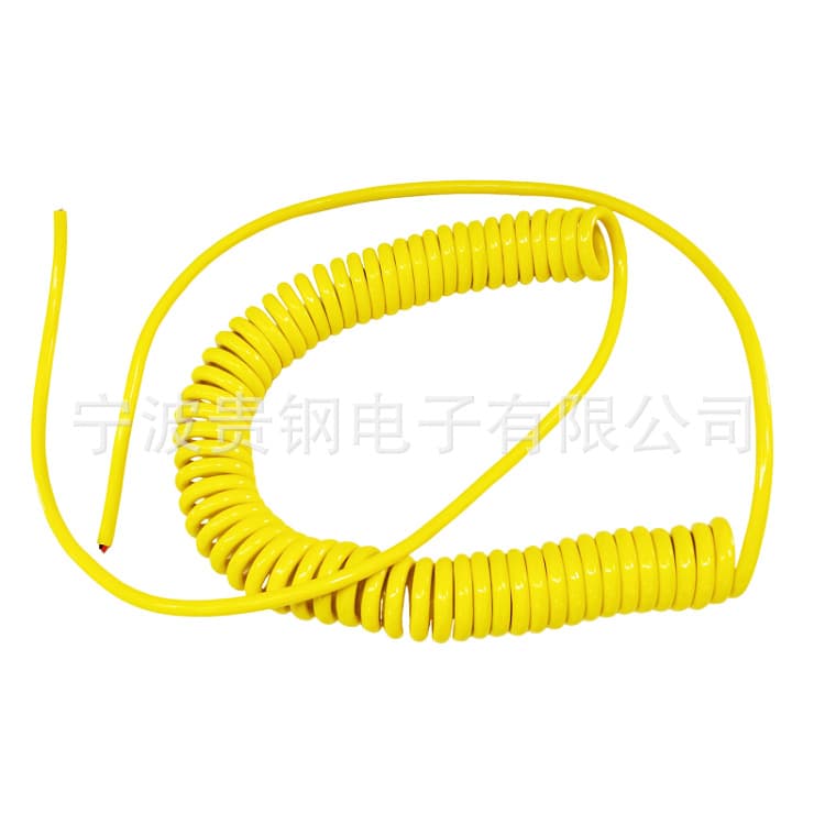 Oxygen-Free Pure Copper Core PU Spring Coil Cable 1.0/1.5/2.5 Square Spiral Wire Glossy Multi-Core Spring Wire