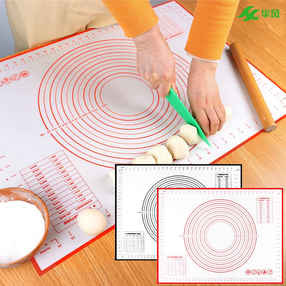 Platinum Silicone Fiberglass Kneading Mat Non-Stick Pastry Mat Strong Suction Rolling Mat Heat-Resistant Safe Baking Mat