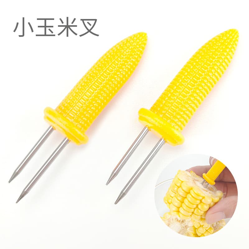 Wholesale Stainless Steel Small Corn Pin BBQ Forks, Kitchen Corn Holders, Portable Fruit Forks, and BBQ Tools