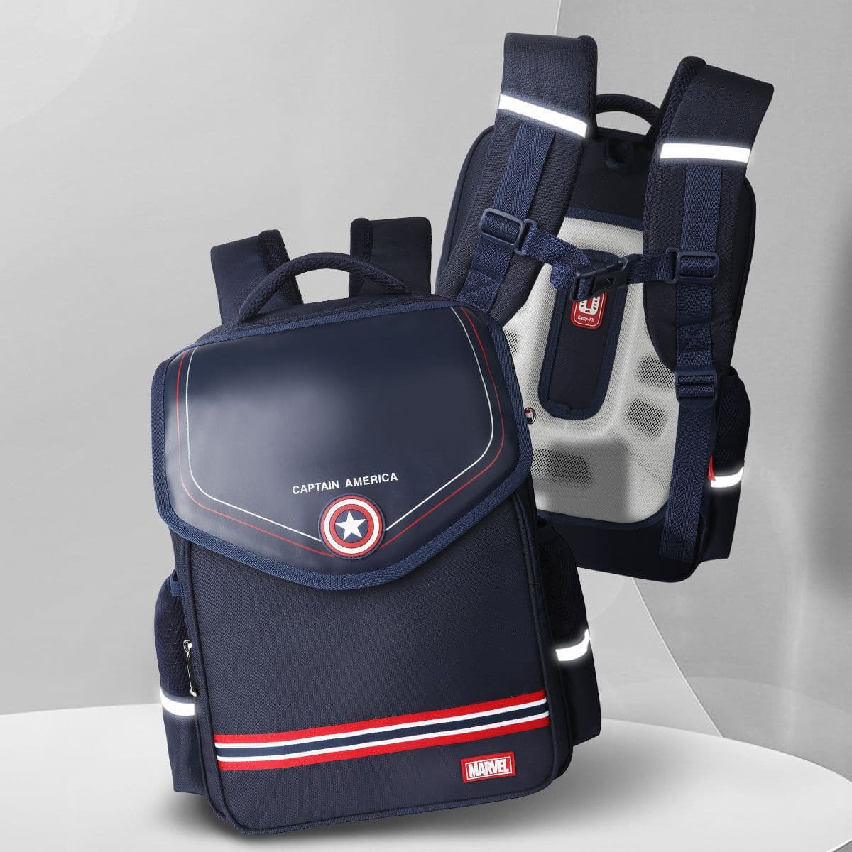 Burden-reducing schoolbag Marvel Spider-Man schoolbag children boys primary school students 3-6th grade Captain America cartoon
