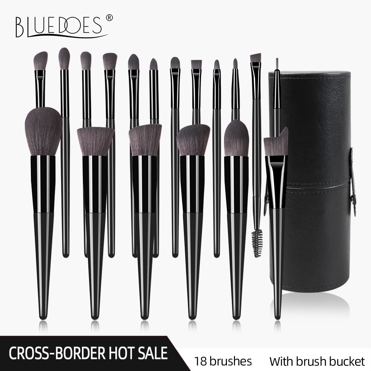 Custom Cross-border Hot Selling Makeup Brush Wooden Handle Custom Logo Blush Brush Eyeshadow Brush Makeup Bag Source Factory Wholesale