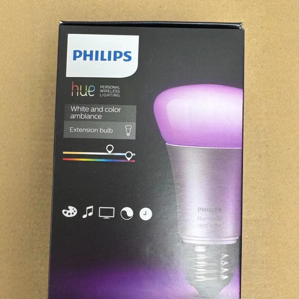 Philips Hue Color Ambiance Bulb, older V3 model without Bluetooth, classic silver body, priced for 4 boxes.