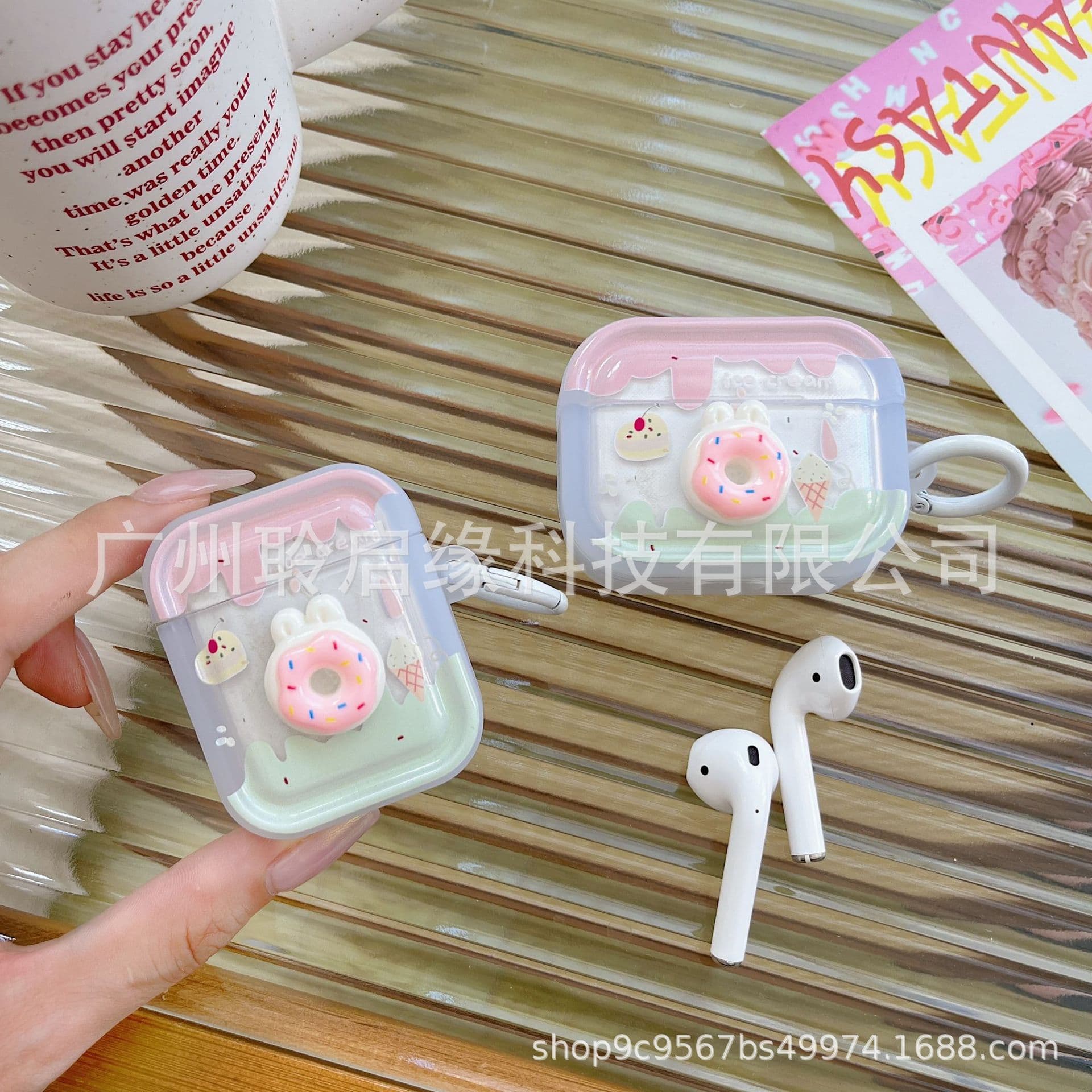 Instagram-style cute 3D donut designs for Airpods Pro 2 Bluetooth protective cases, compatible with 2nd/3rd/4th gen Bluetooth earphones