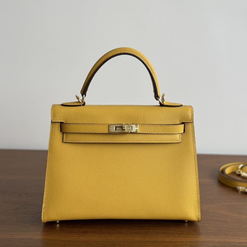 H-style Epsom Kelly Bag 25cm, Mountain Under Pine, Full Steel Hardware, Top Layer Cowhide Palm Grain, Handbag for Women, Niche