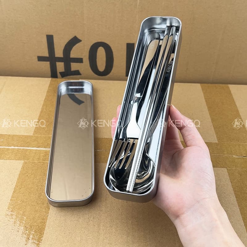 Portable Travel Stainless Steel 316 Chopsticks Spoon Set Student Special Three-Piece Set Individual Use Home Goods