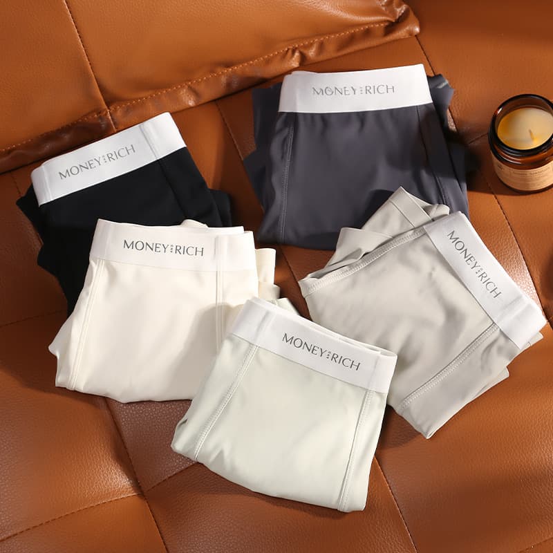 Men's Seamless Underwear Summer Naked Ice Silk Skin-Friendly Breathable Boxer Briefs High Elasticity Plus Size Sweat-Wicking Milk Skin Pants