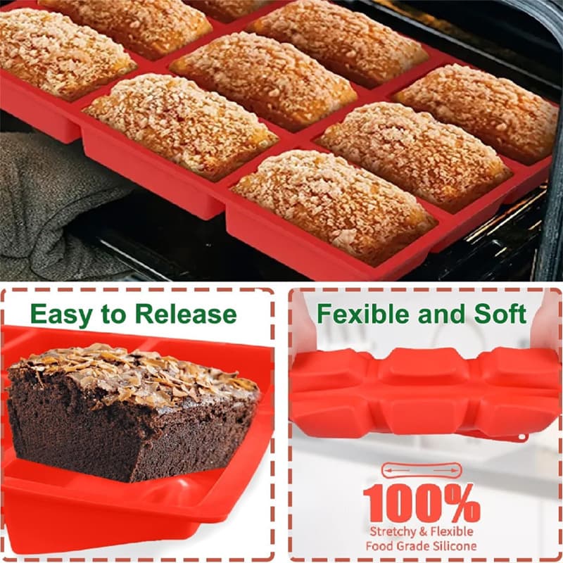 New Cross-border Silicone 9-Cavity Rectangular Cake Mold Creative Silicone Soap Mold Bread Cake Mold