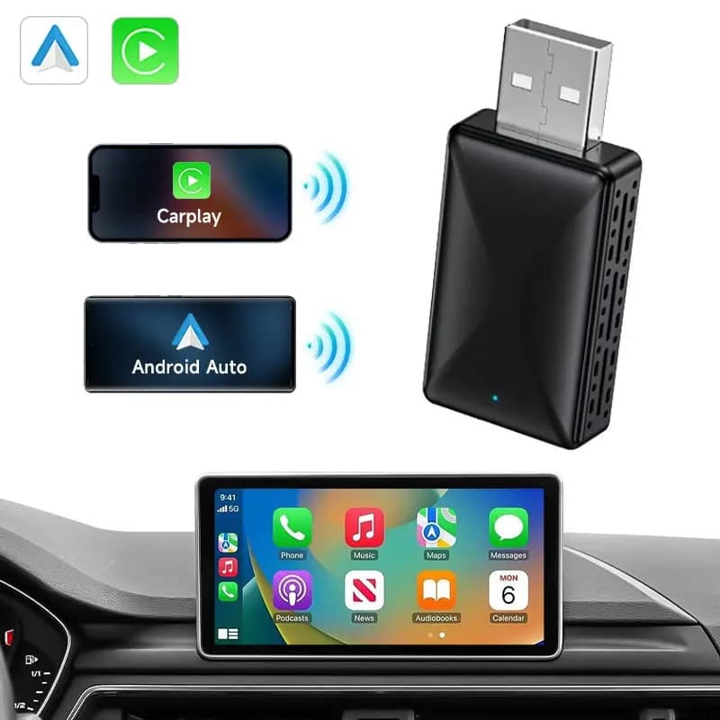 Cross-border CarPlay Box Apple Two-in-One Android Wireless CarPlay Vehicle Connectivity Module Auto Box