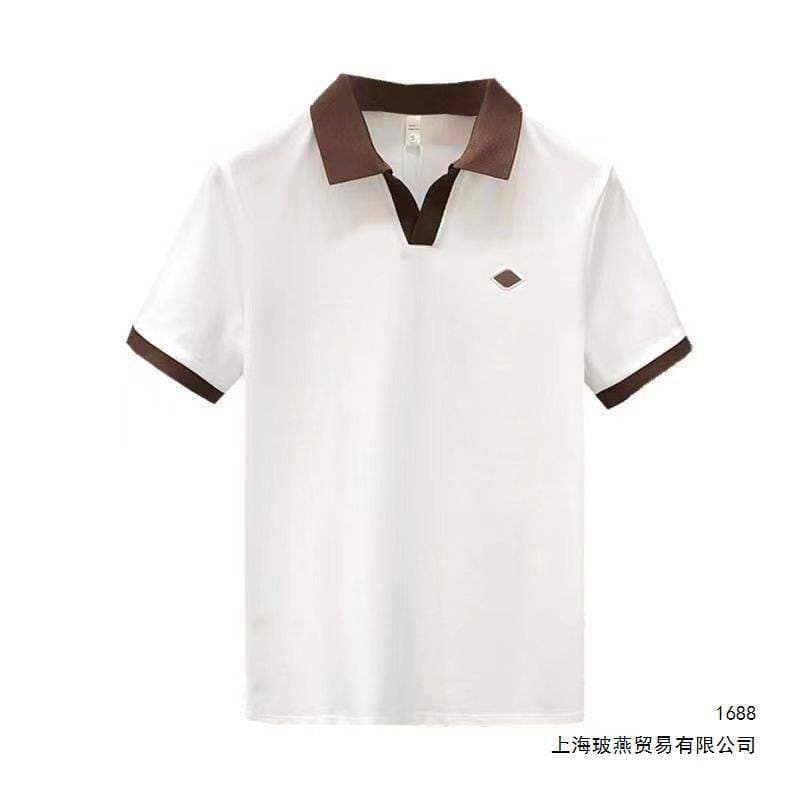 High-End Men's Polo Summer Short Sleeve Turn-Down Collar T-Shirt 2026 Casual New Slim Fit Business Half Sleeve Striped In Stock