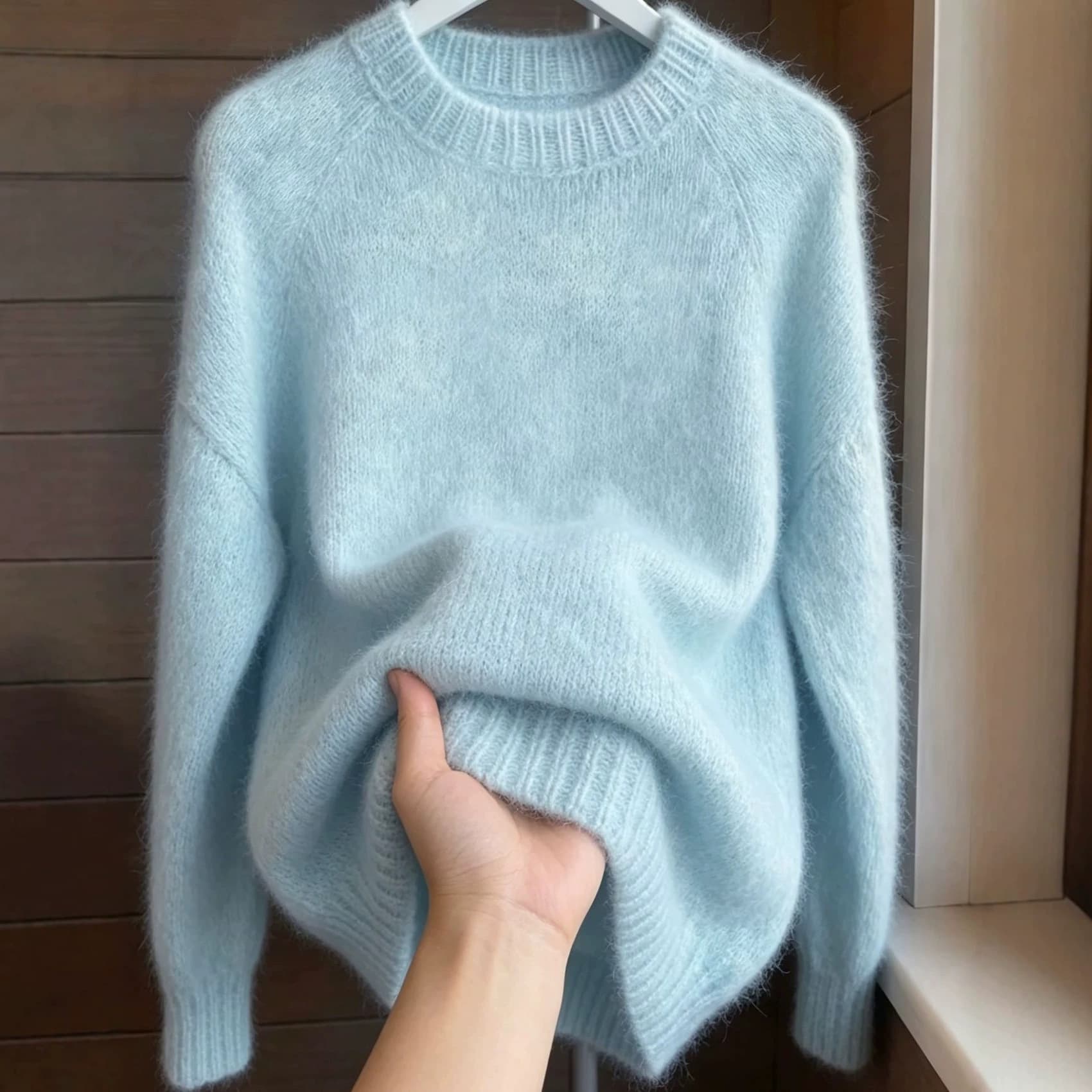 Warm Fall Winter Soft Knit Base Layer Top Women's Simple Easy Match Long Sleeve Sweater Round Neck Loose Knit Sweater Women