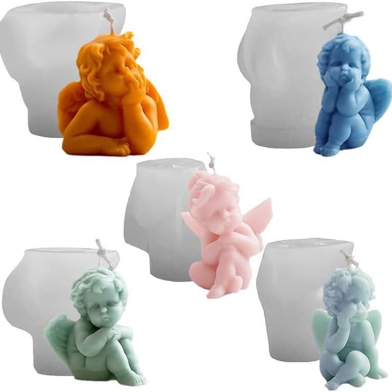 Cross-border 3D Little Angel Candle Silicone Mold DIY Little Angel Aromatherapy Plaster Ornament Chocolate Mold