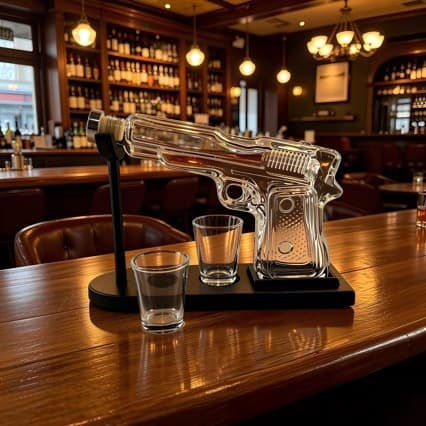 Cross-border Pistol-shaped Wine Decanter Household Glass Decanter Borosilicate Glass Whiskey Bottle Special-shaped Wine Dispenser