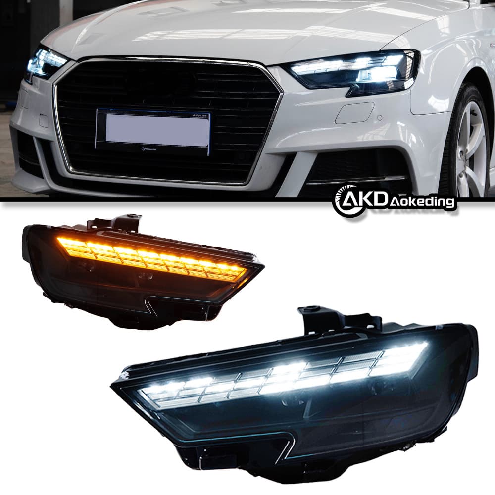 Specially used for 17-20 Audi A3 headlight assembly A3 modified 8Y daytime running lights flow steering matrix daytime running lights
