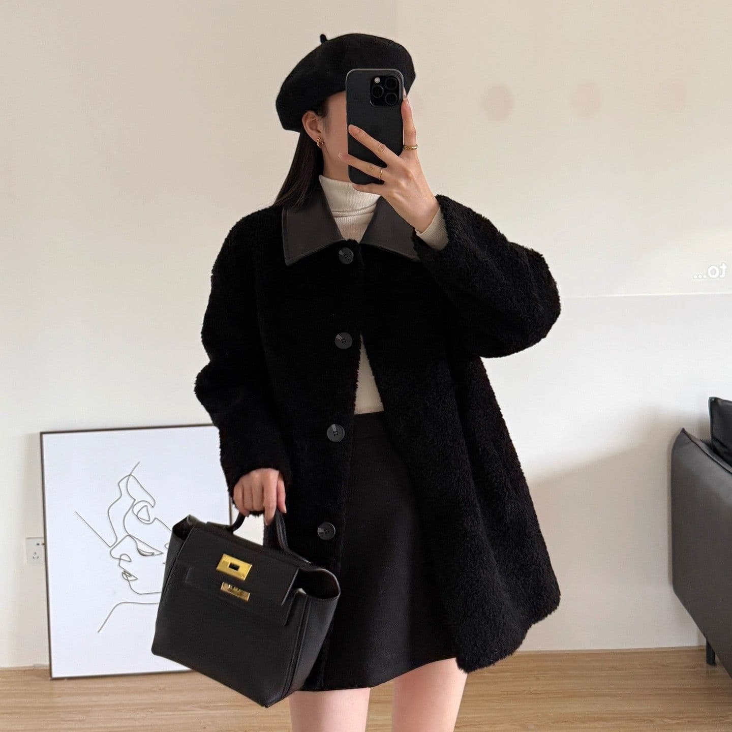 2025 Winter Korean Style New Fur Coat Women Fur One-Piece Mid-Length Lamb Wool Coat Little Fragrance Wind
