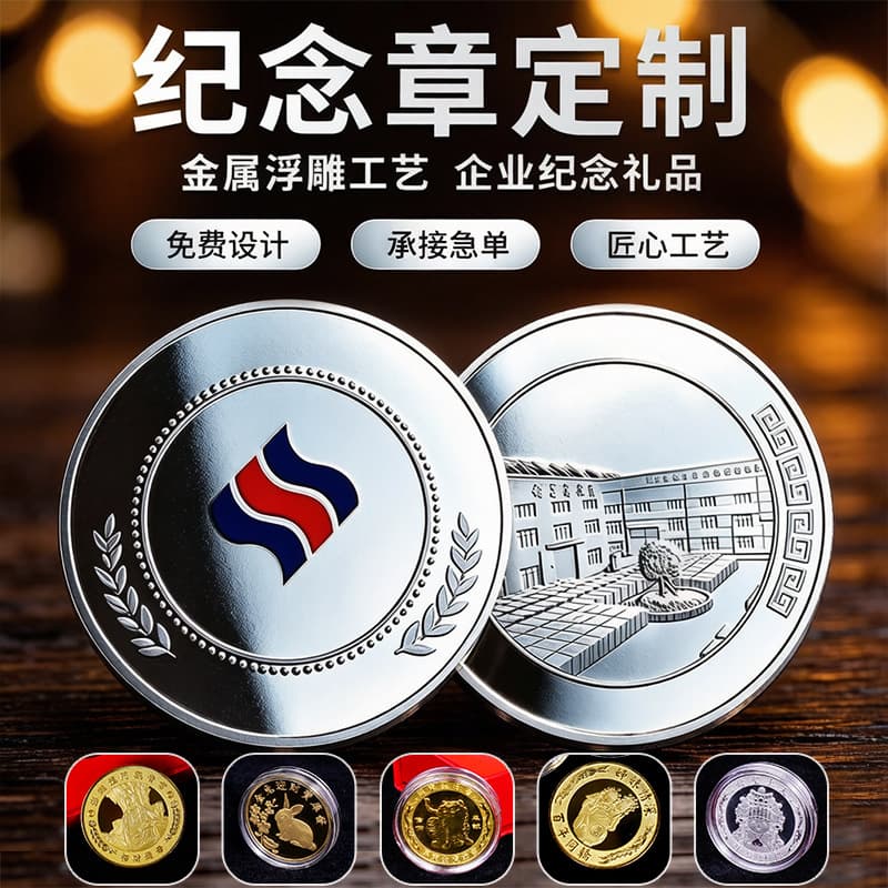 Custom Commemorative Coin for School, Corporate Event, Company Anniversary, Gold and Silver Coin, Tourist Attraction Metal Enamel Badge