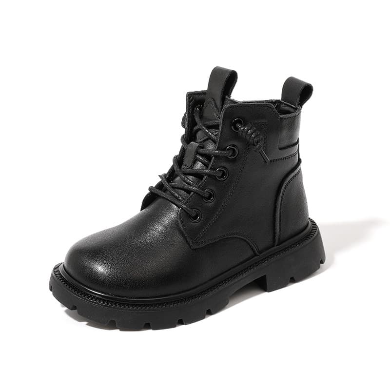 Girls' Martin boots, winter velvet thickened children's short boots, boys' leather boots, non-slip and wear-resistant Martin boots, dropshipping