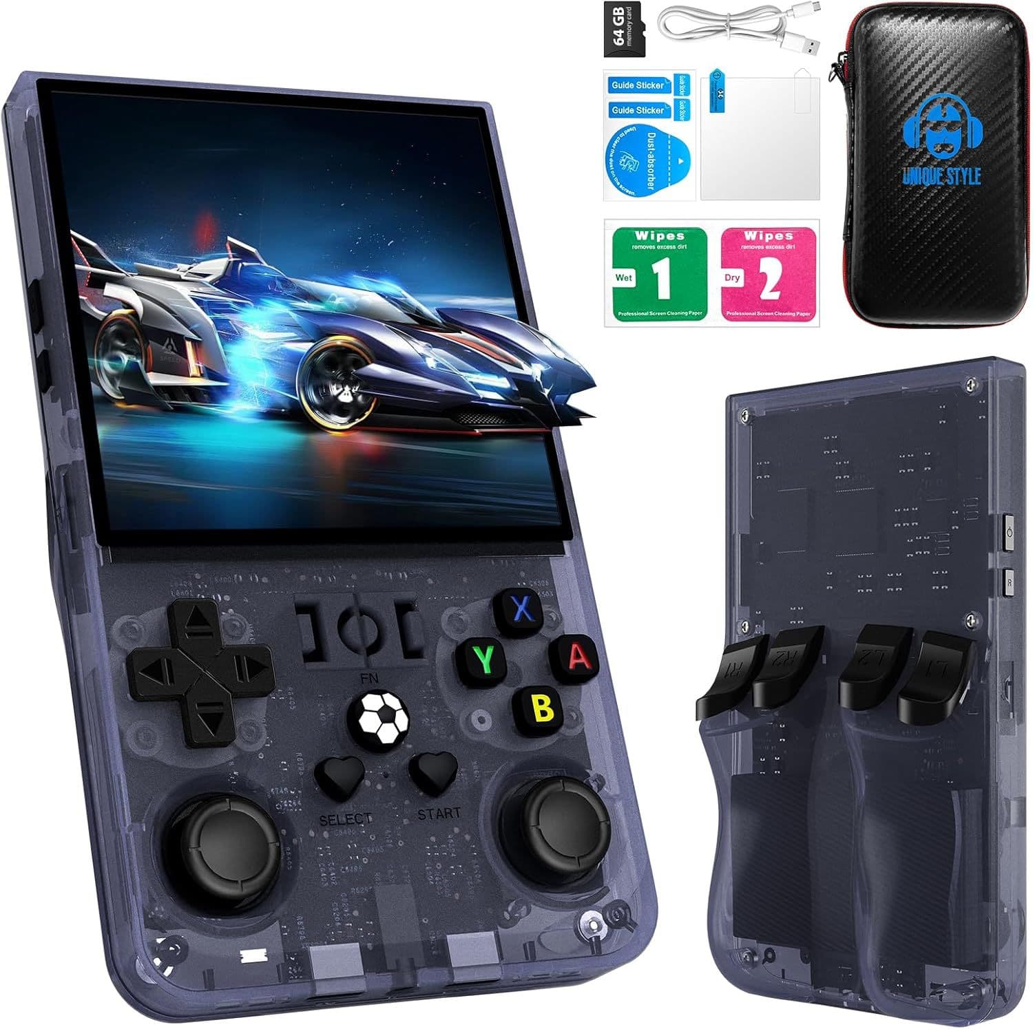 New R36MAX open source handheld console, retro handheld game console, 4.0-inch IPS screen portable pocket arcade machine