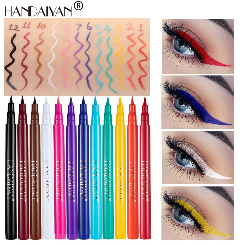Cross-border Colored Eyeliner Pen Ultra-fine White Eyeliner Pen Handaiyan Long-lasting Non-smudge Waterproof Liquid Eyeliner Pen