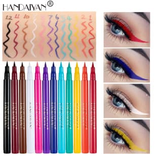Cross-border Colored Eyeliner Pen Ultra-fine White Eyeliner Pen Handaiyan Long-lasting Non-smudge Waterproof Liquid Eyeliner Pen