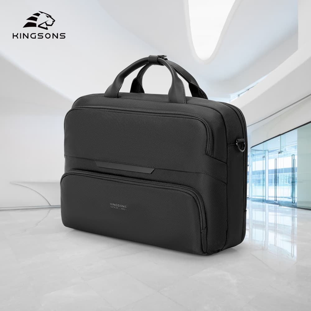 Customized handbag men's business multi-compartment storage stand-up casual laptop bag official handbag