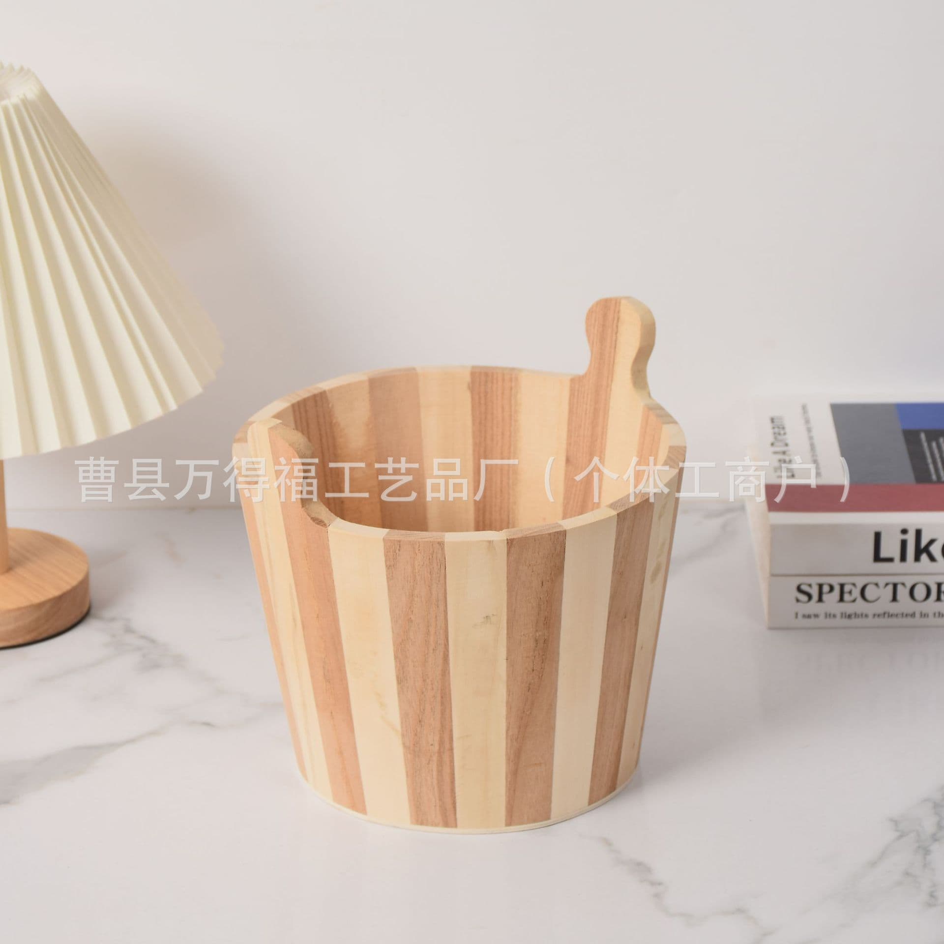 New natural wood color small wooden bucket for home storage, children's toys, beach toys