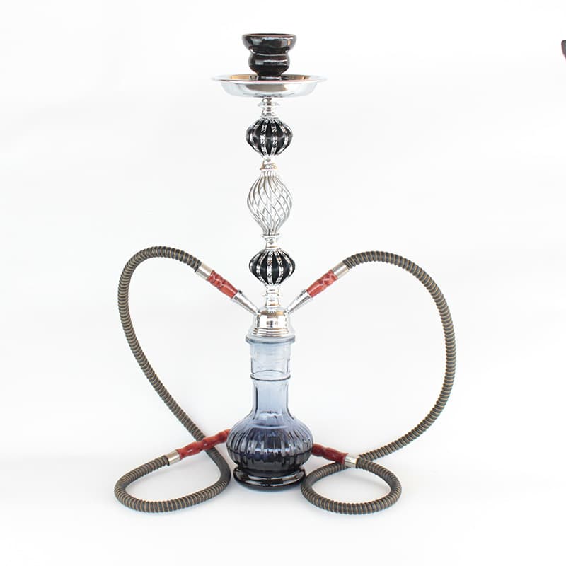 Cross-border Medium Twisted Arabic Hookah Metal Smoking Pot Double Pipe Hookah Full Set New Hookah Accessories