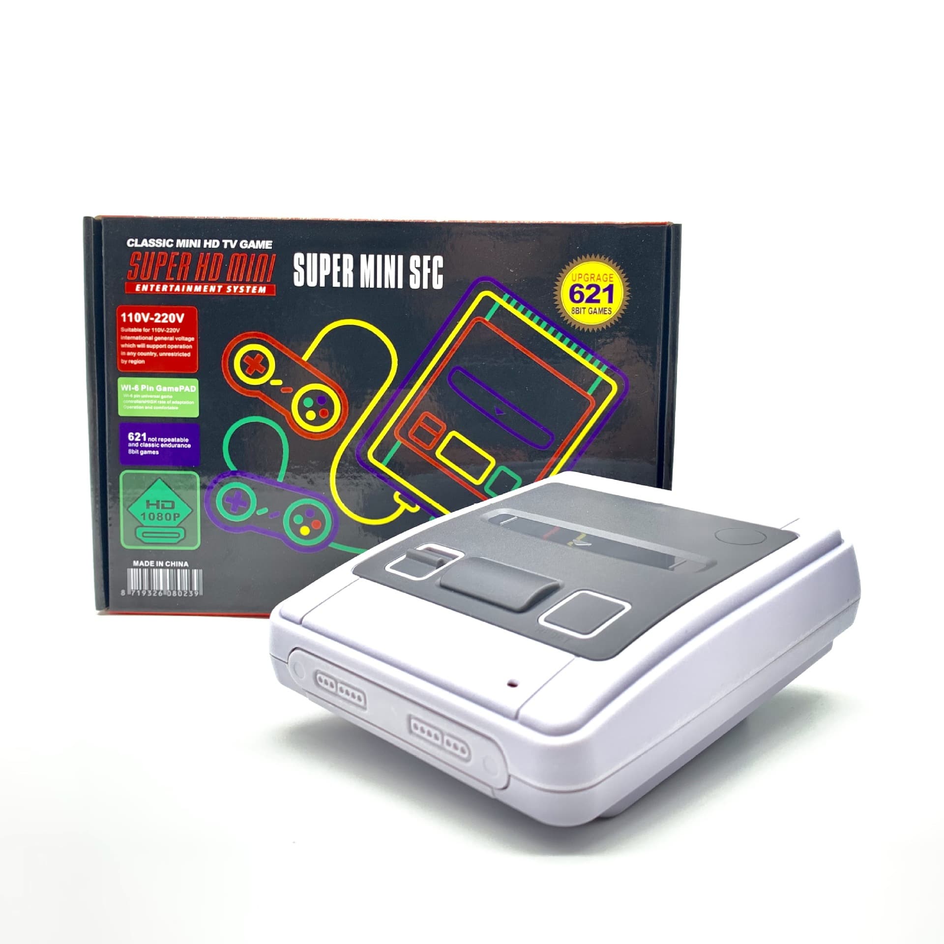 NES600 SFC621 SNES821 Retro Mini HD TV Game Console Dual Player TF Game Storage