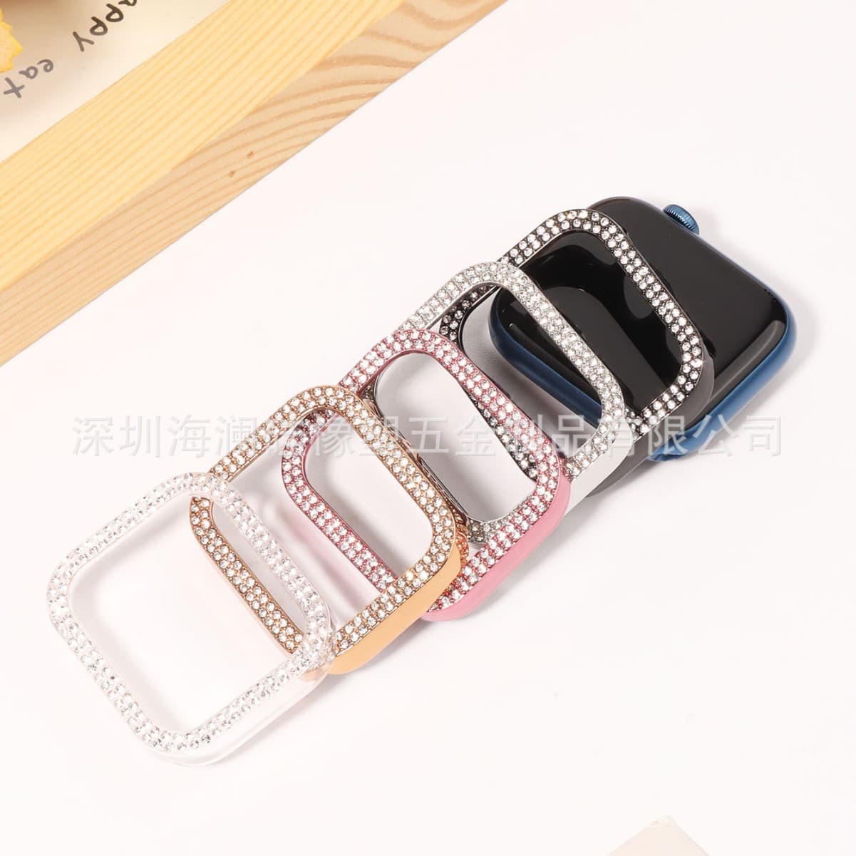 Compatible with Apple Watch S10/11 Double Row Diamond Case Apple iWatch PC Case Film Integrated Watch