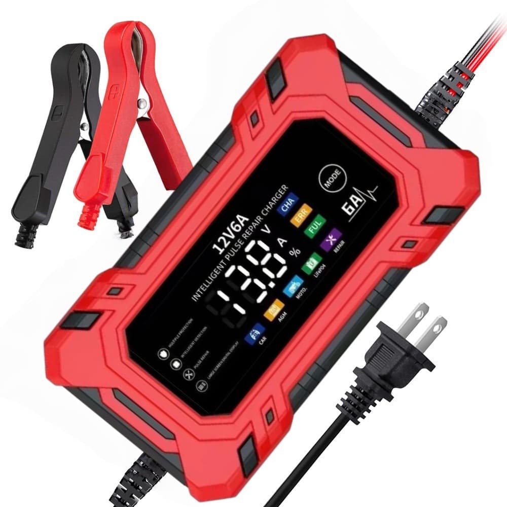 12V6A Motorcycle Battery Charger Car Battery Charger High Quality Fast Charging Rate GZrapid Brand Suitable for All Types of Batteries