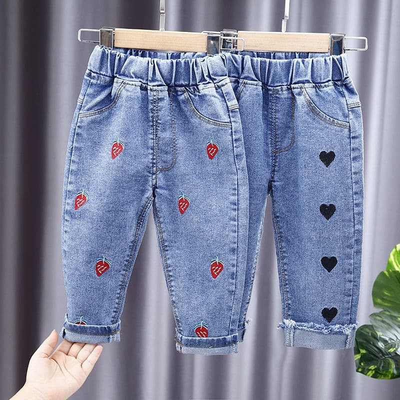 Girls' Pants Children's Jeans Trendy Spring 2022 New Stylish Fashionable Spring Baby Korean Style Trousers