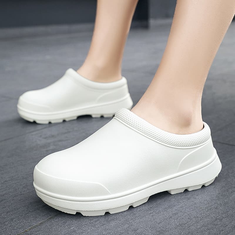Cross-border Lightweight EVA Toe-Covered Rain Boots, Unisex Large Size, Soft Sole Chef Shoes, Slip-On Work Shoes for Men, Safety Shoes