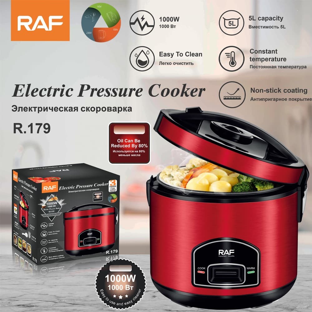 RAF European standard electric pressure cooker 5L rice cooker household non-stick multi-functional 24-hour heat preservation rice cooker