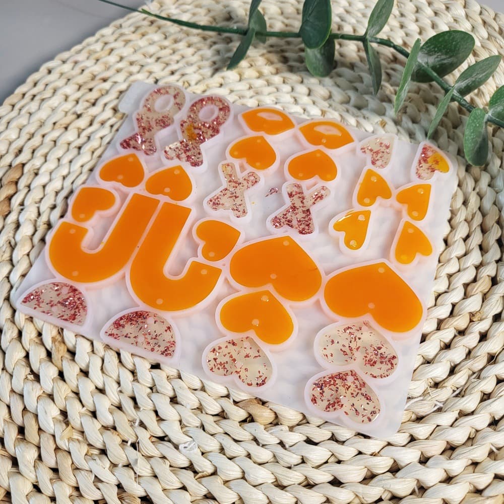 Z0051 Heart Puzzle Earring Mold Crystal Epoxy Silicone Mold DIY Decoration Silicone Mold