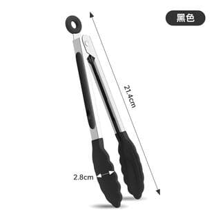 7-Inch Silicone Food Tongs: Heat-Proof Food Clips, Stainless Steel BBQ Tongs, Grilling Steak Tongs, Kitchen Utensils