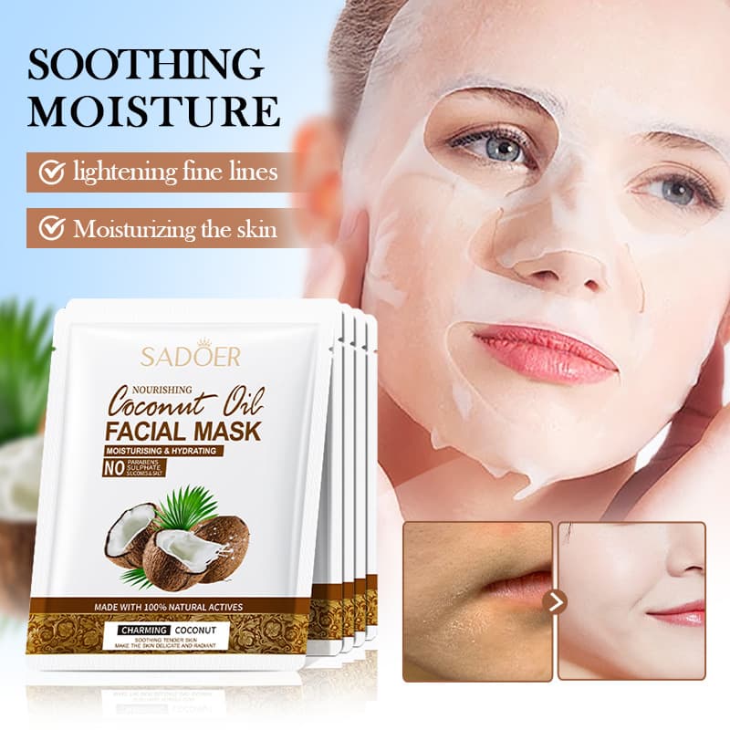 SADOER Coconut Oil Nourishing Hydrating Facial Mask for Skin Rejuvenation Cross-border Skincare